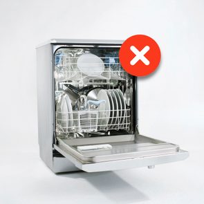 dishwasher with a red circle with an x