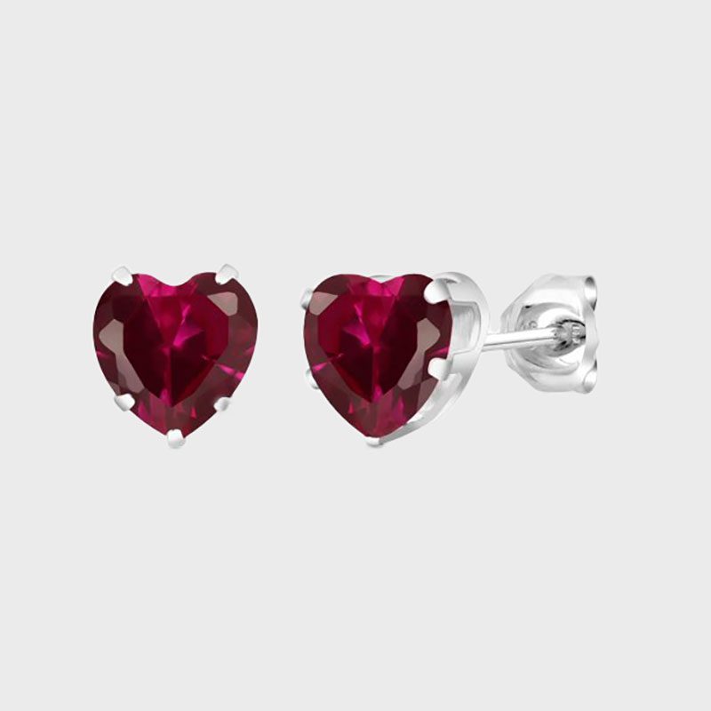 Birthstone Heart Earrings