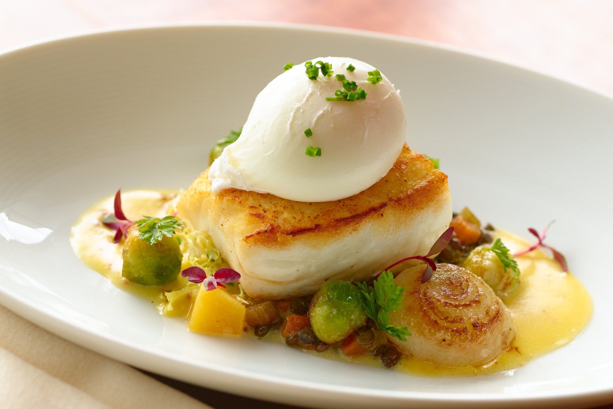 Halibut With Poached at Arethusa al tavolo