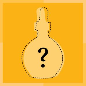 Dotted outline of cuticle oil with question mark