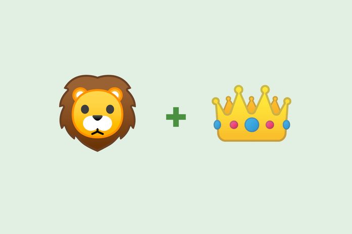 Lion emoji + crown emoji