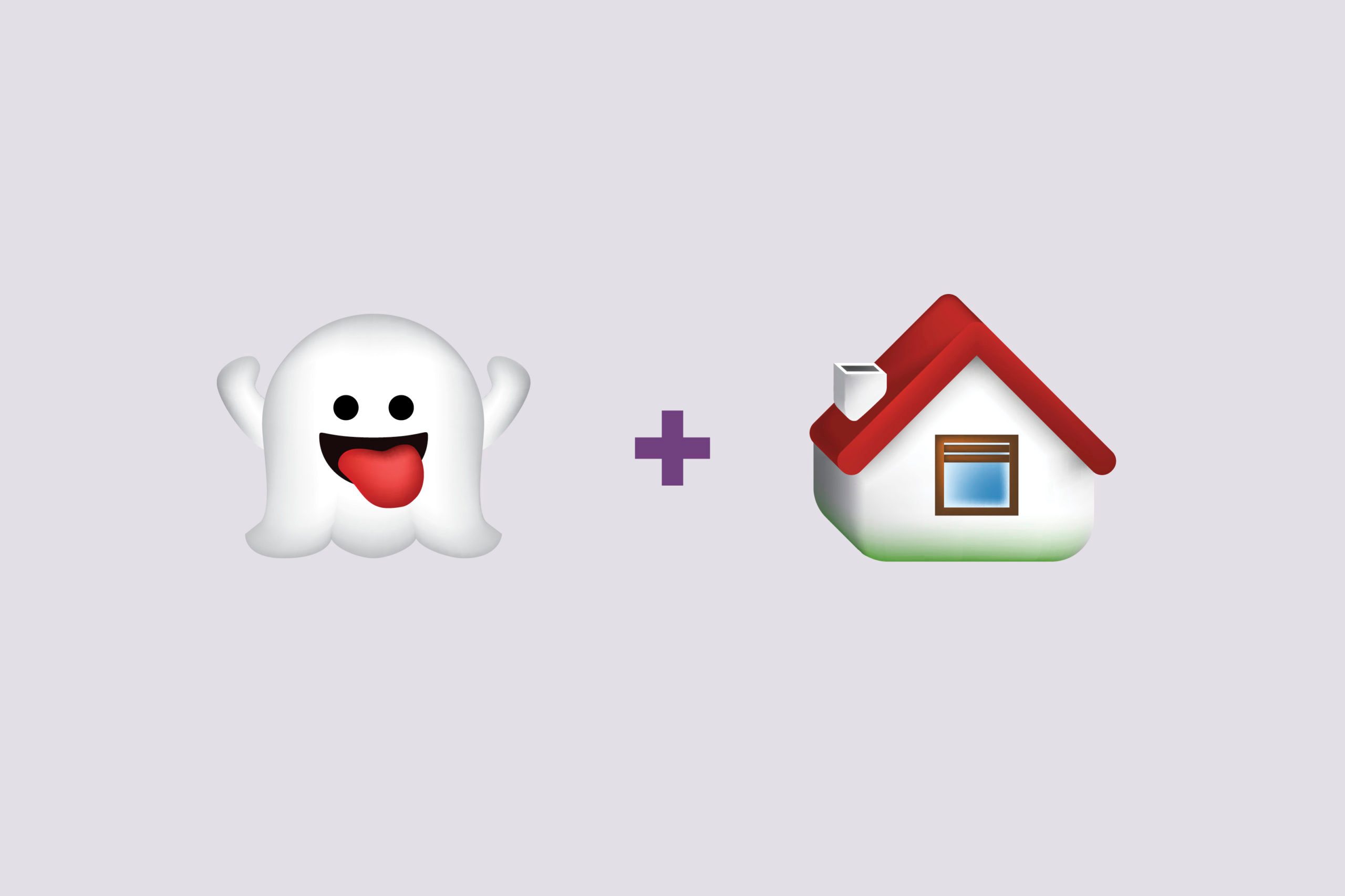 Ghost emoji + house emoji