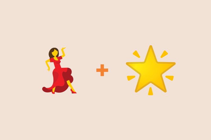 Dancing emoji + star emoji