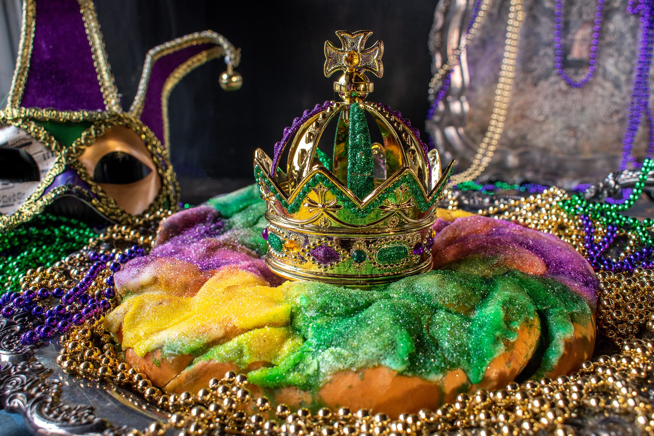 king cake with crown