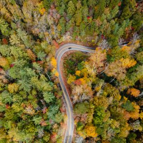 Aerial View of the Tail of the Dragon in the Fall
