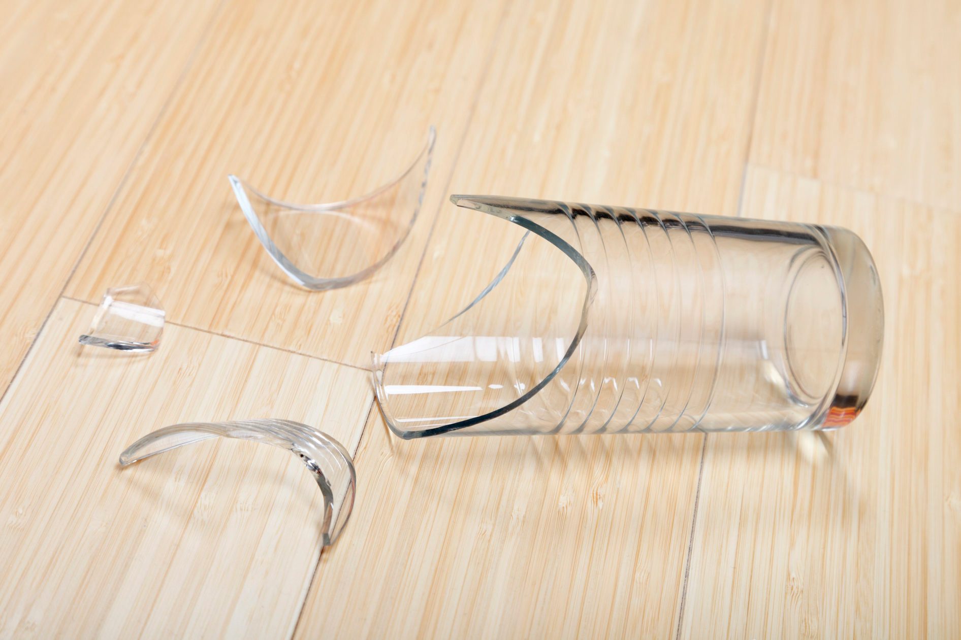 Broken glass on the floor
