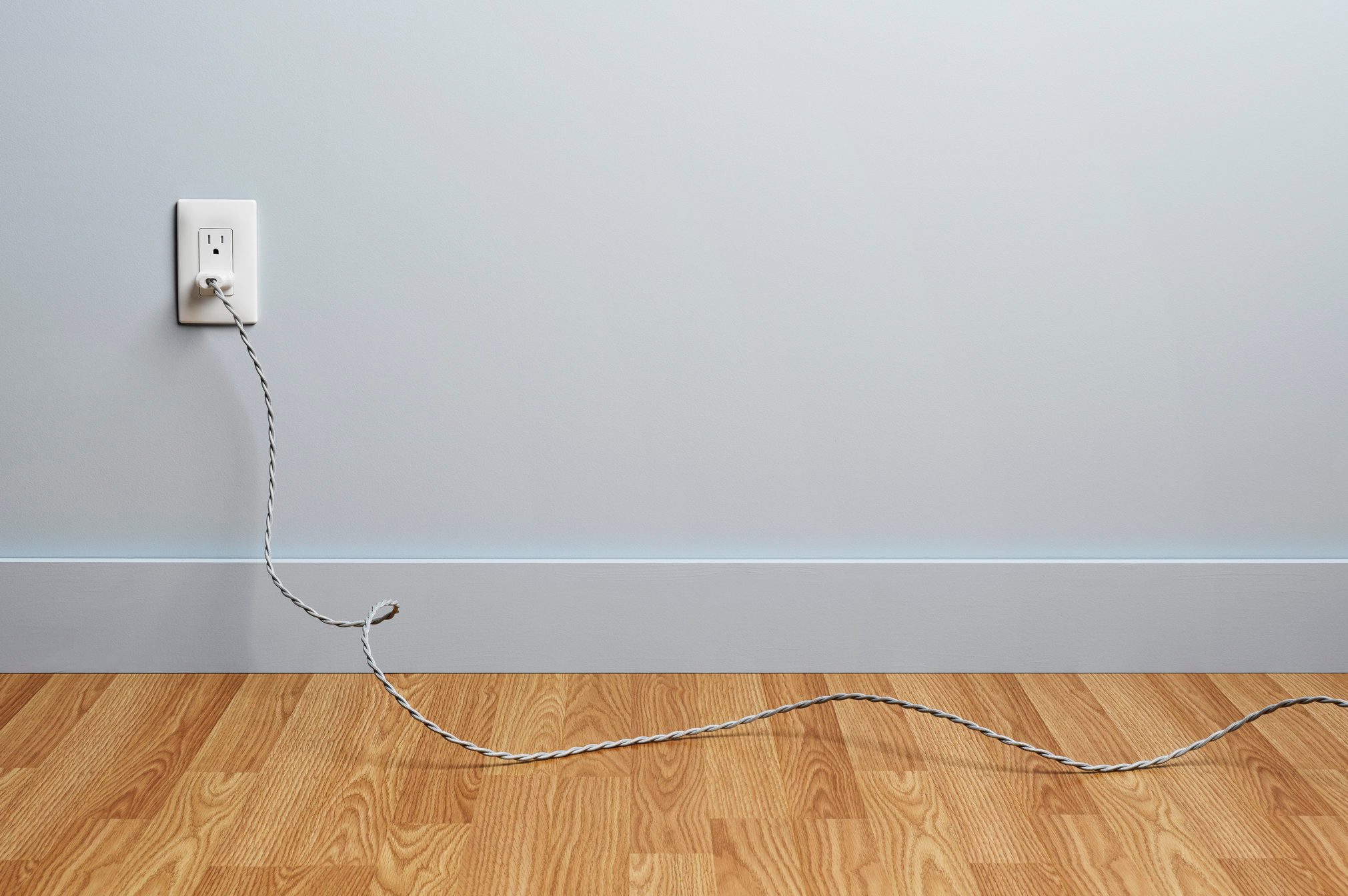 Cord Plugged into Wall Outlet