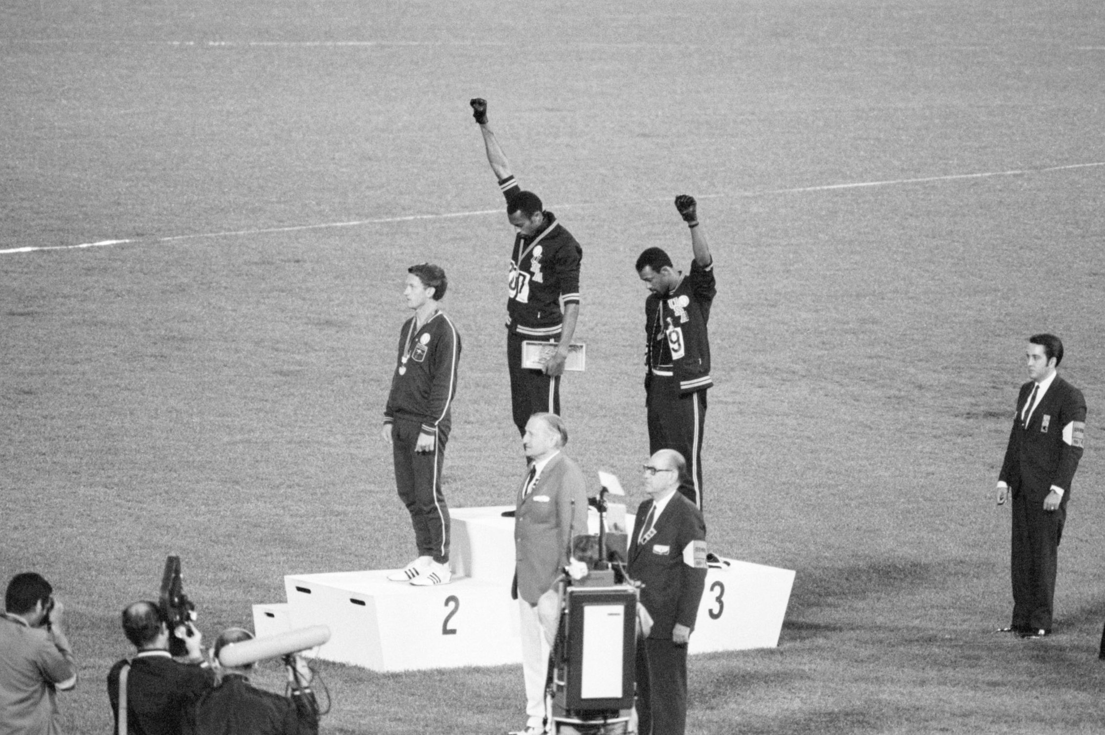 Olympic Medalists Giving Black Power Sign