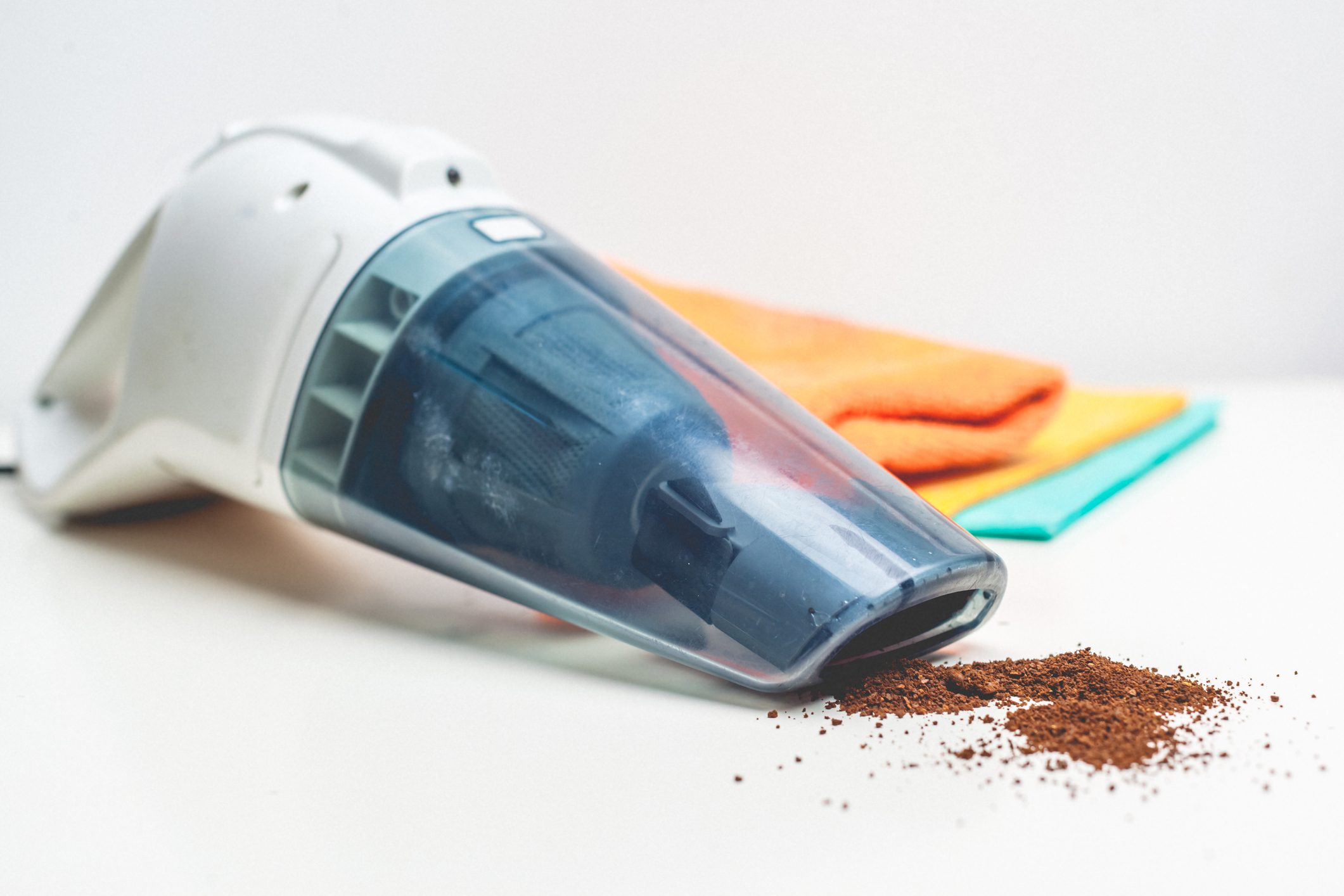 hand-held vacuum cleaner on a white background