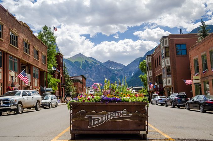 Downtown Telluride, Colorado in the Spring