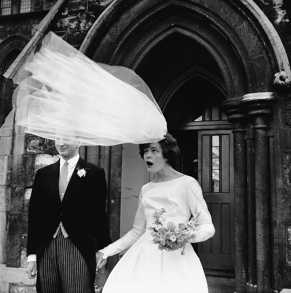 Gust of Wind Catching a Bride's Veil