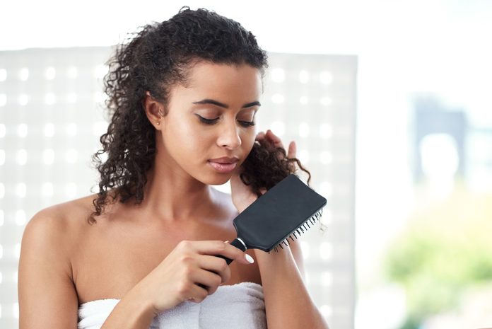 Taking care of her locks