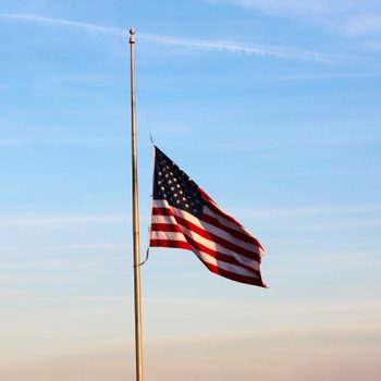 Flag at Half Mast in the early evening