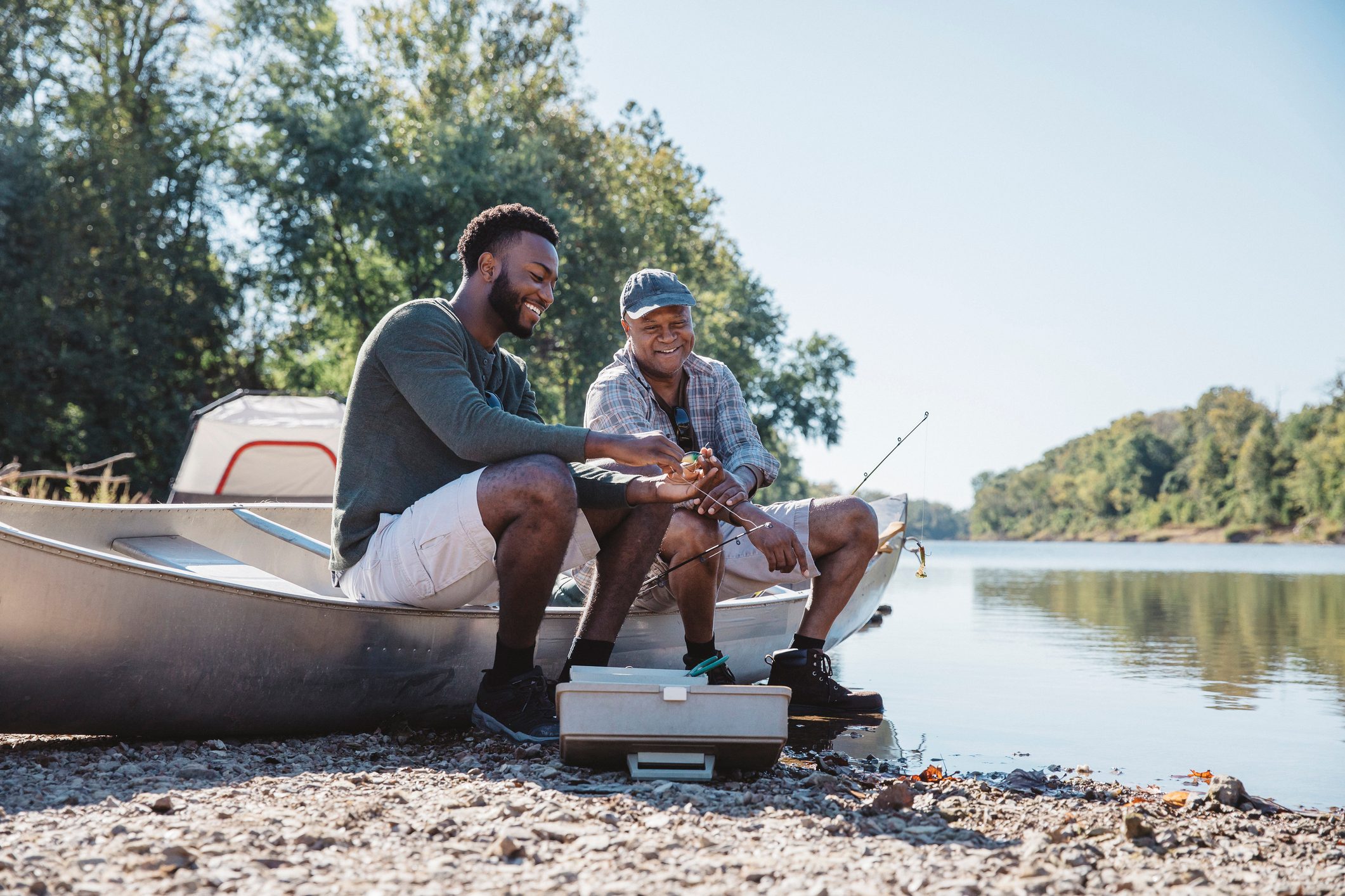 father and son fishing on fathers day