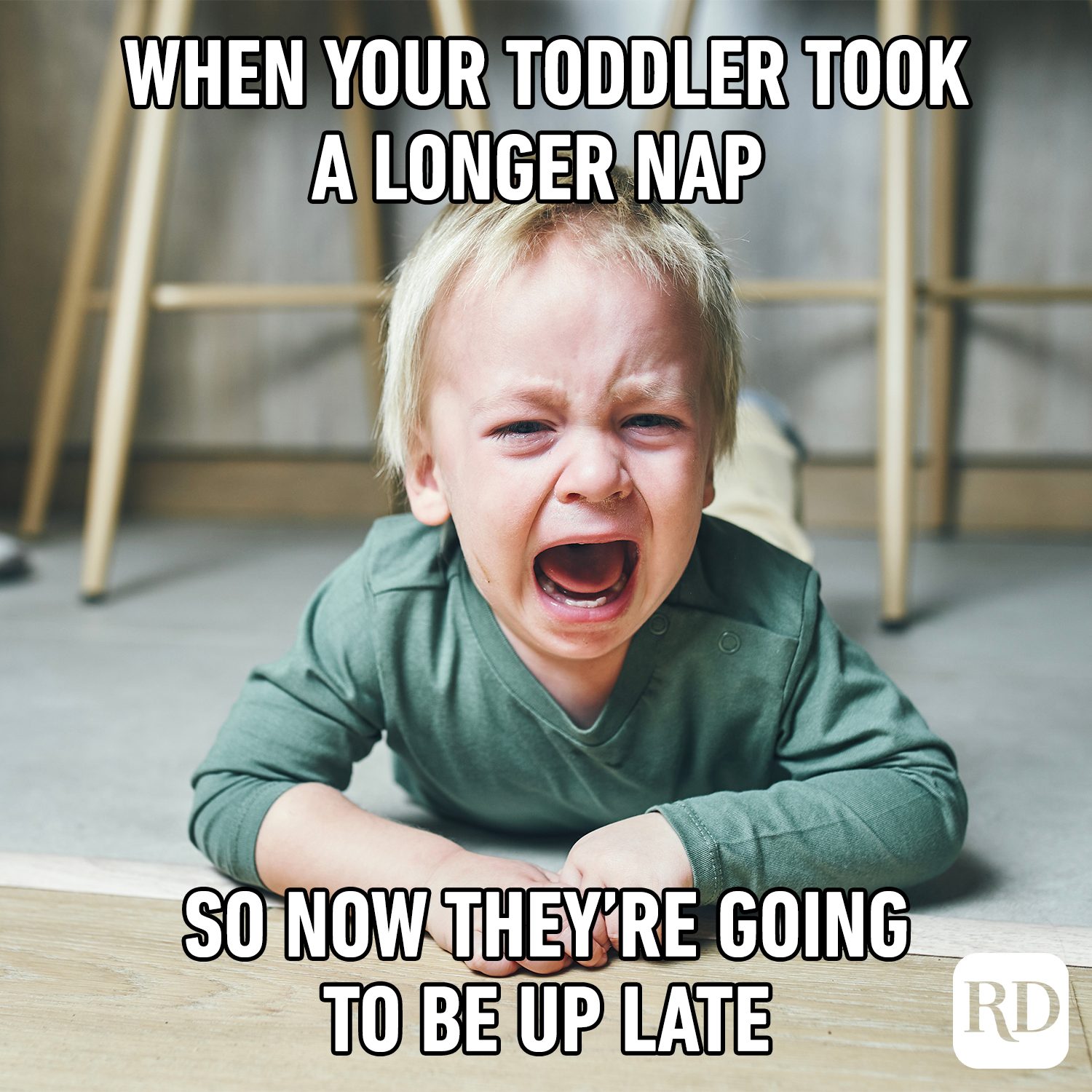 When your toddler took a longer nap so now they’re going to be up late