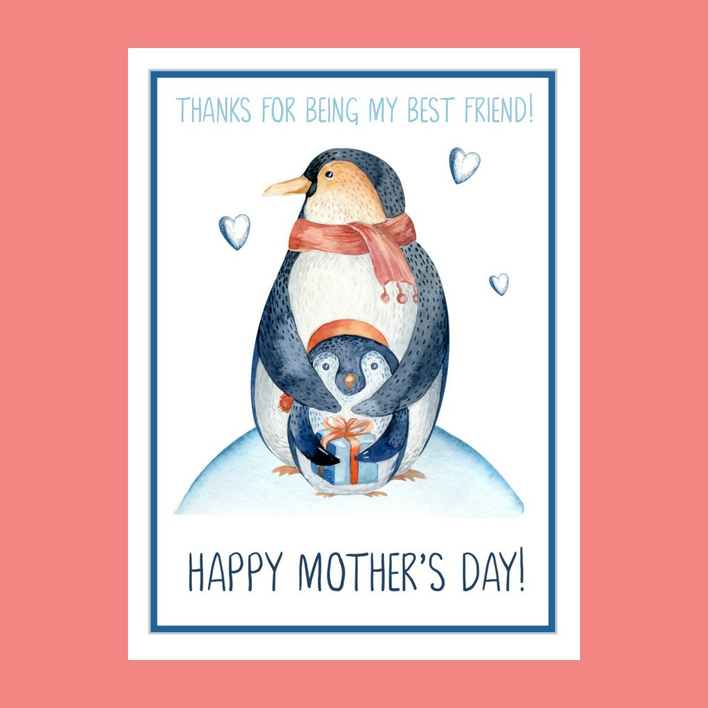 Penguin mothers day card