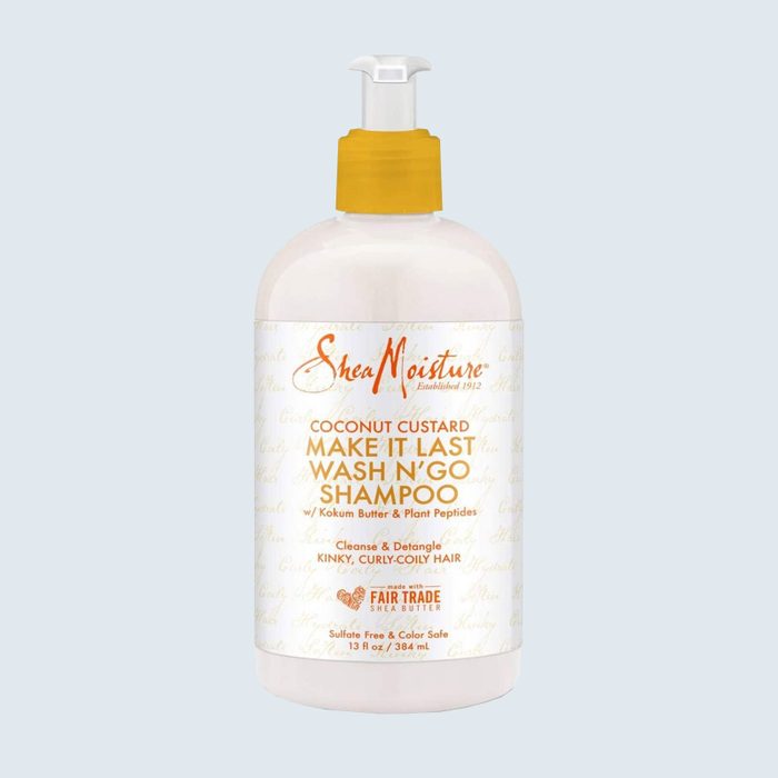 Best shampoo that won't weigh down curly hair: SheaMoisture Coconut Custard Make It Last Wash N' Go Shampoo