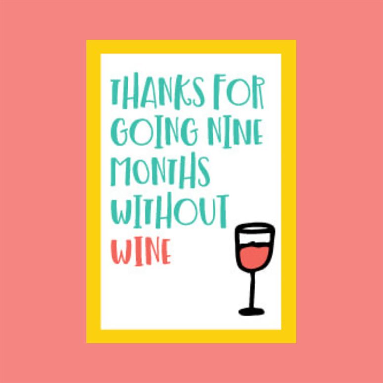 without wine printable mothers day cards