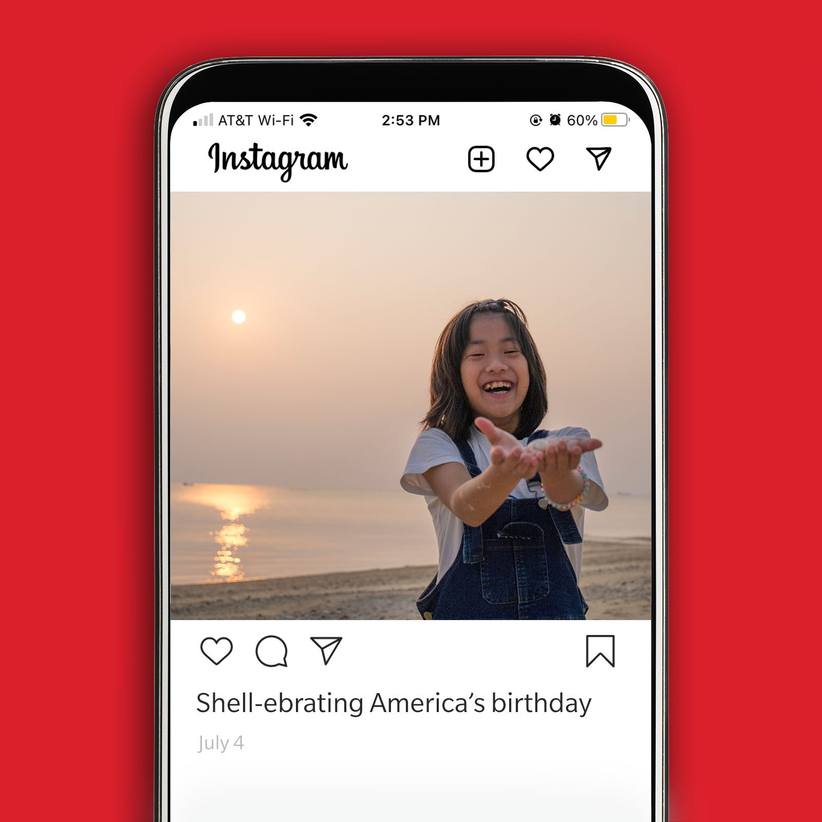 Instagram image of girl holding shells on the beach