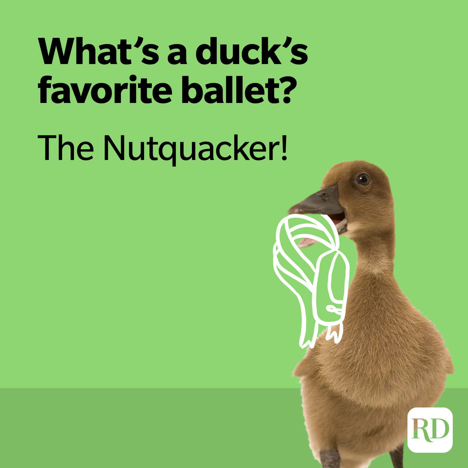 What's a duck's favorite ballet? The Nutquacker!