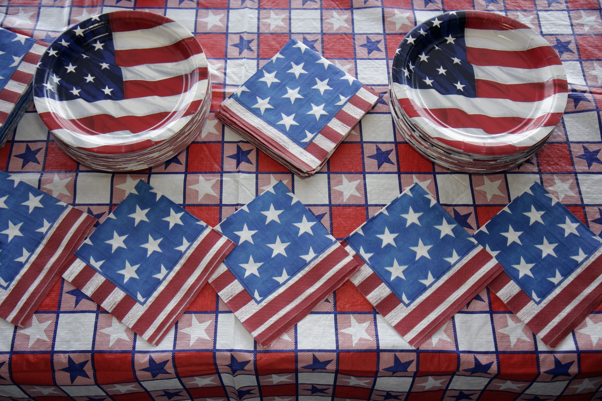 4th of July themed party decorations.
