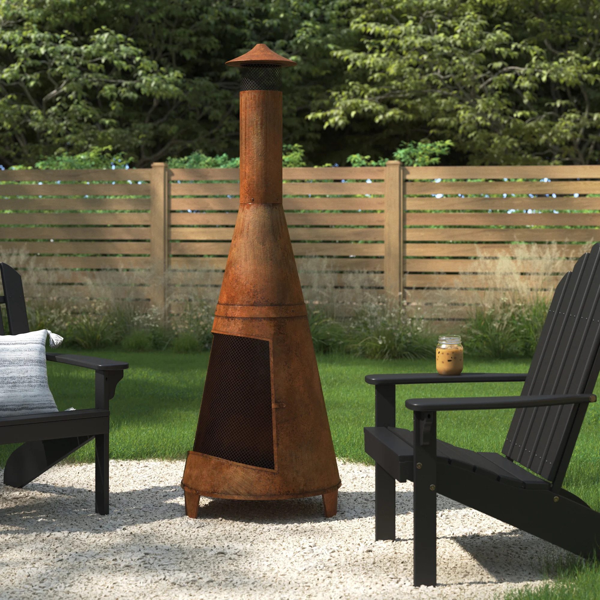 Tide+70''+h+steel+wood+burning+outdoor+chiminea Ecomm Via Wayfair.com