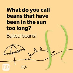 Two green beans playing on the beach