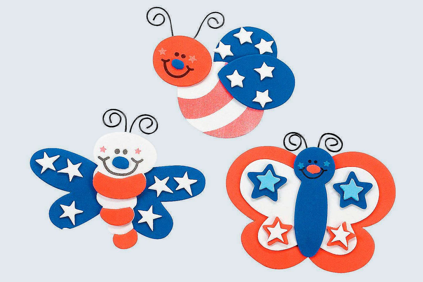 Foam Patriotic Bug Magnets Craft Kit