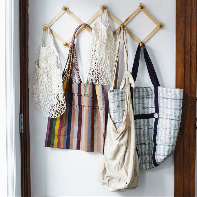 Reusable bags hanging