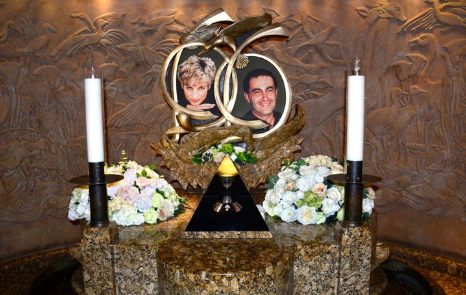 shrine to Princess Diana and Dodi Fayed is an attraction at Harrods department store in London, England.