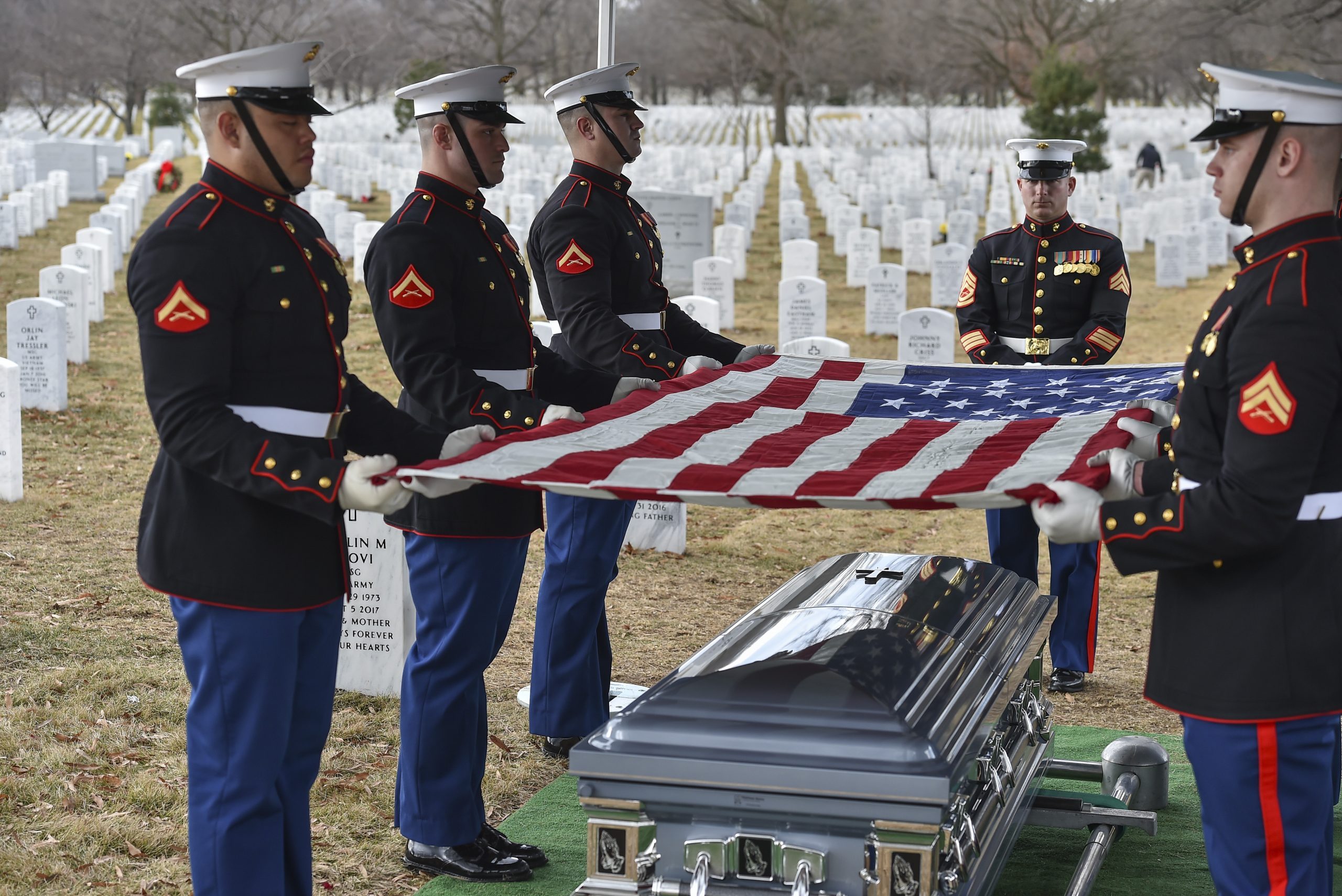 ARLINGTON, VA - JANUARY 23: Members of the Marine Corps Body Be