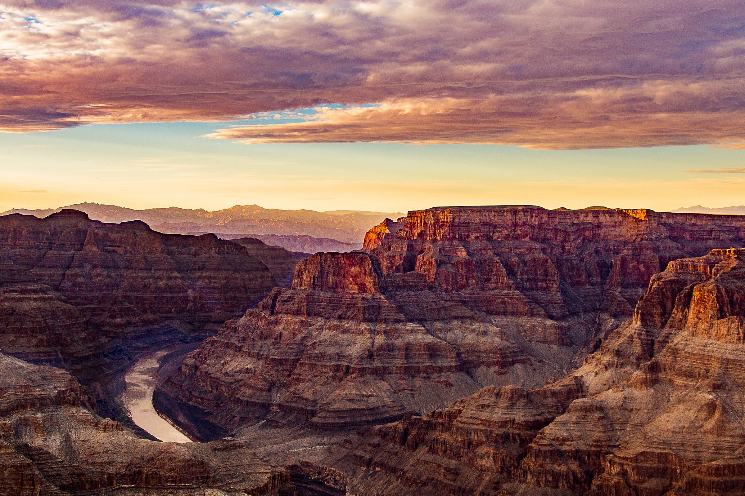 Rock Formations At Sunset in the Grand Canyon