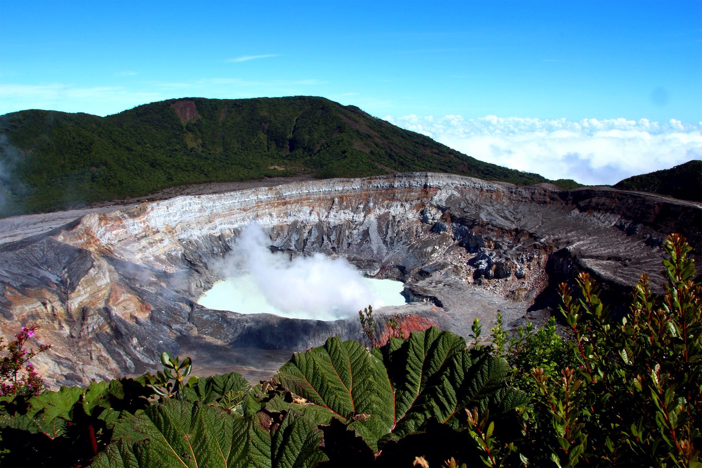 arial view of Poás Volcano in Costa Rica