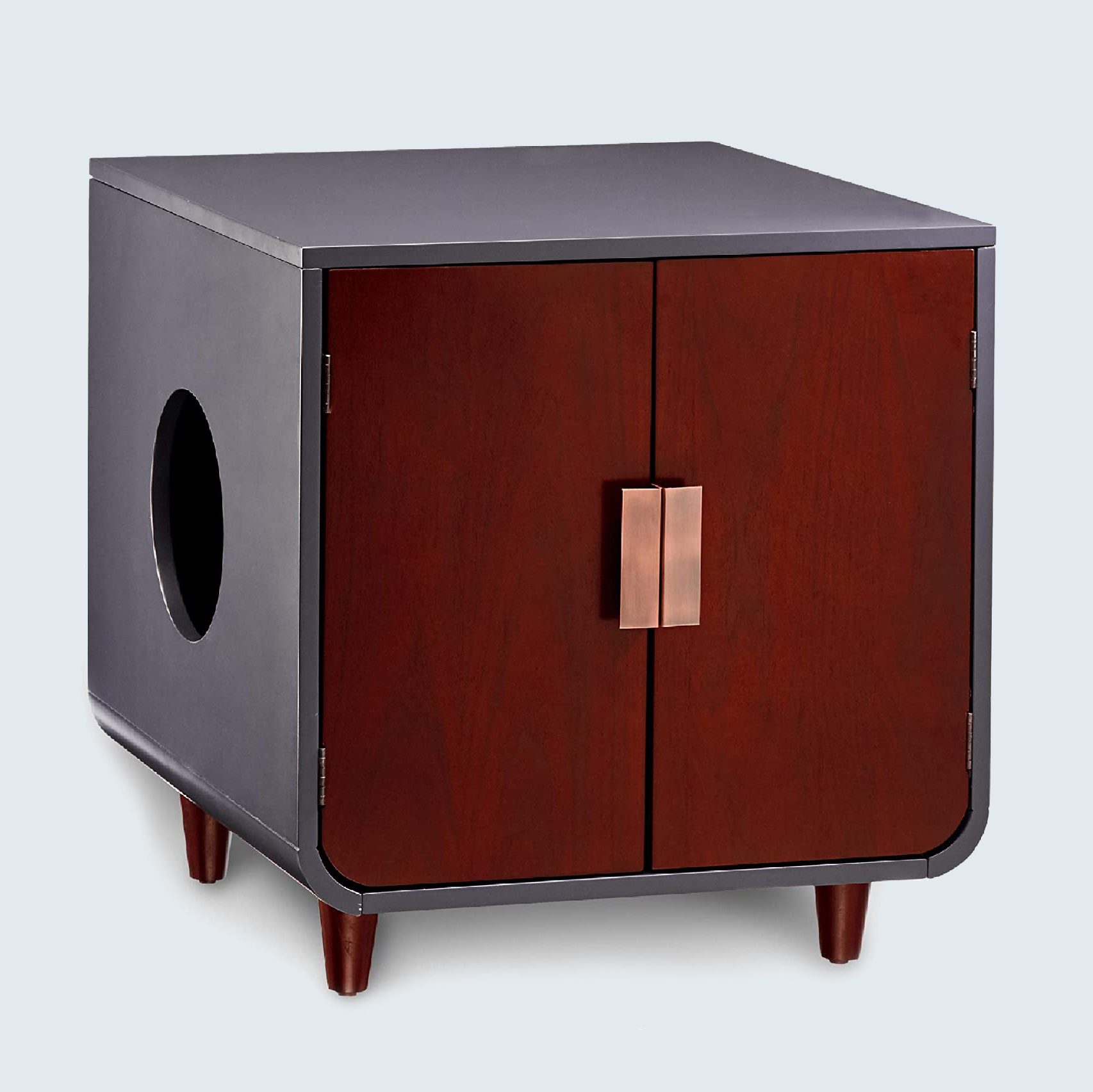 Mid-Century Modern Cat Hidden Litter Box Enclosure