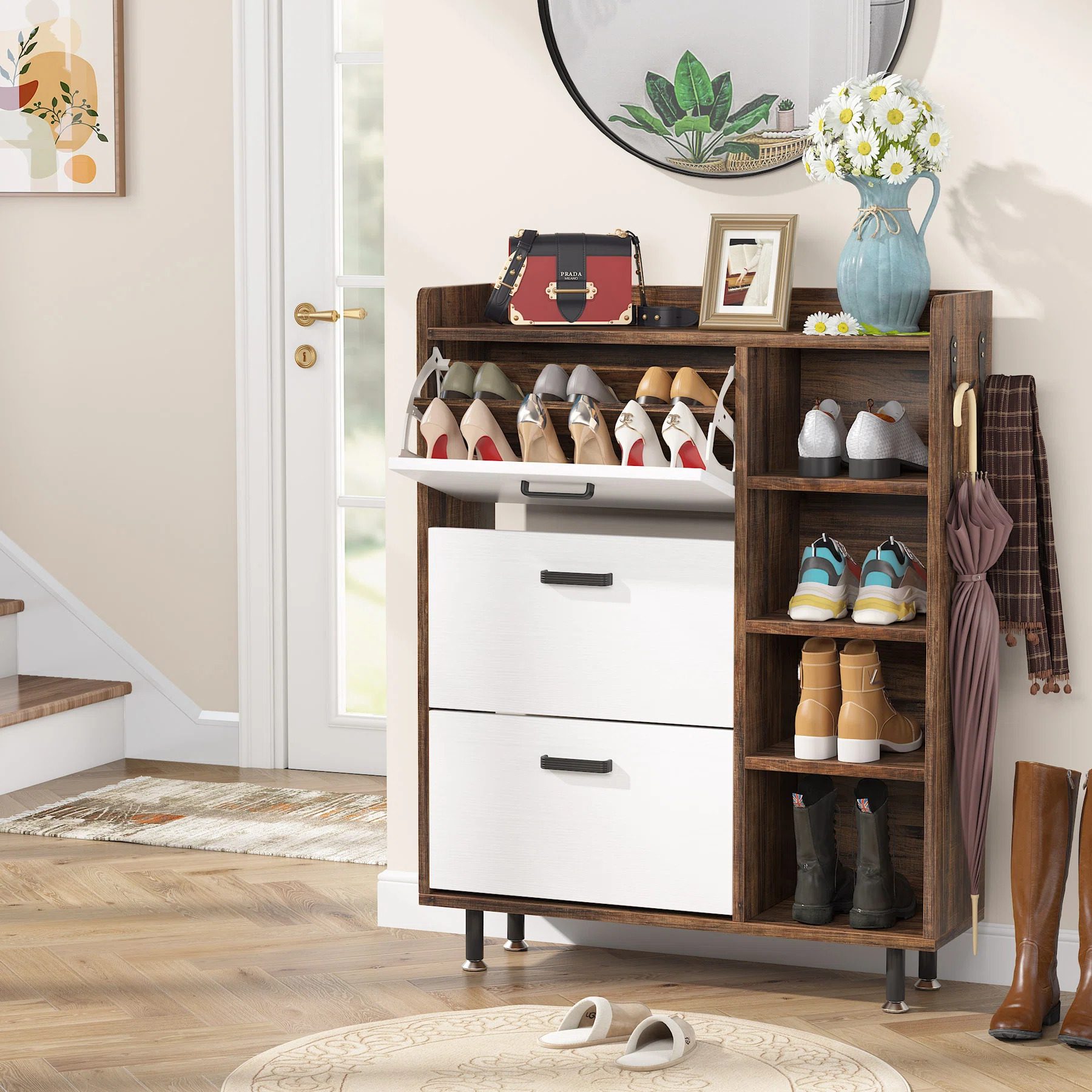 Drawer 22 Pair Shoe Storage Cabinet Ecomm Via Wayfair.com
