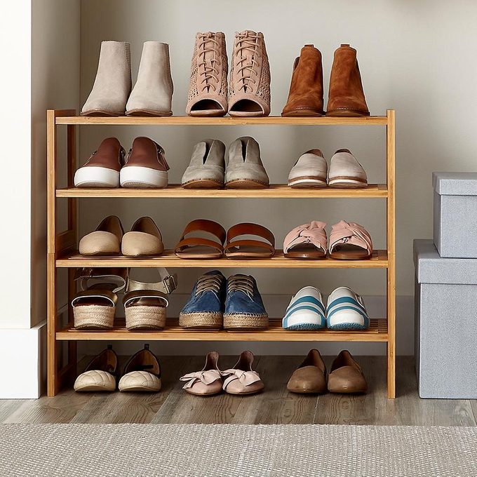 Shoe rack for coat closet