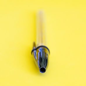 Hole in a bic pen cap