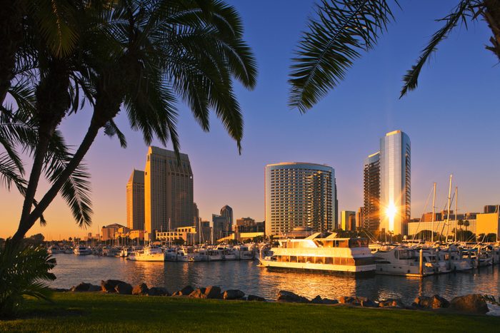 San Diego City skyline from Embarcadero Marina Park.