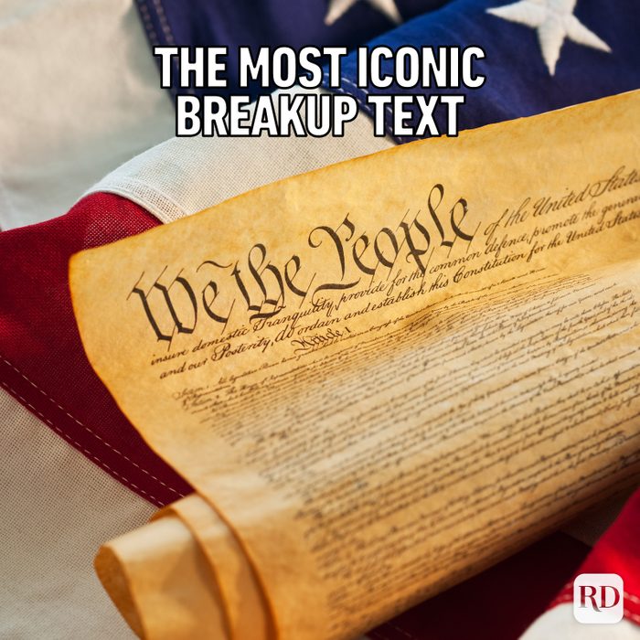 Declaration Of Independence Of Top Of American Flag