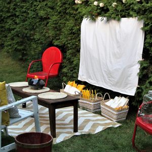 Backyard Movie Projection Set Up