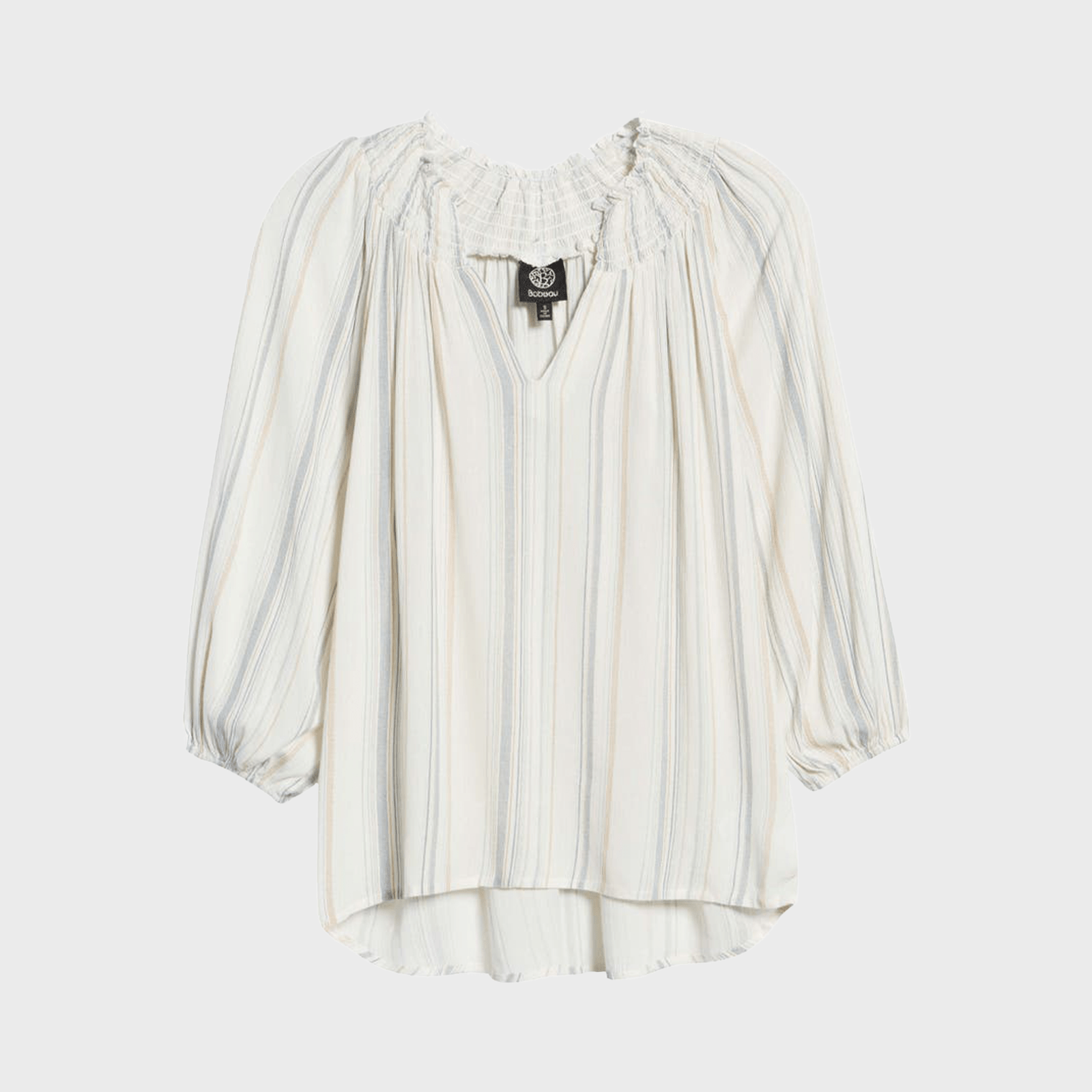 Bobeau Stripe Split Neck Blouse Ecomm Via Nordstrom