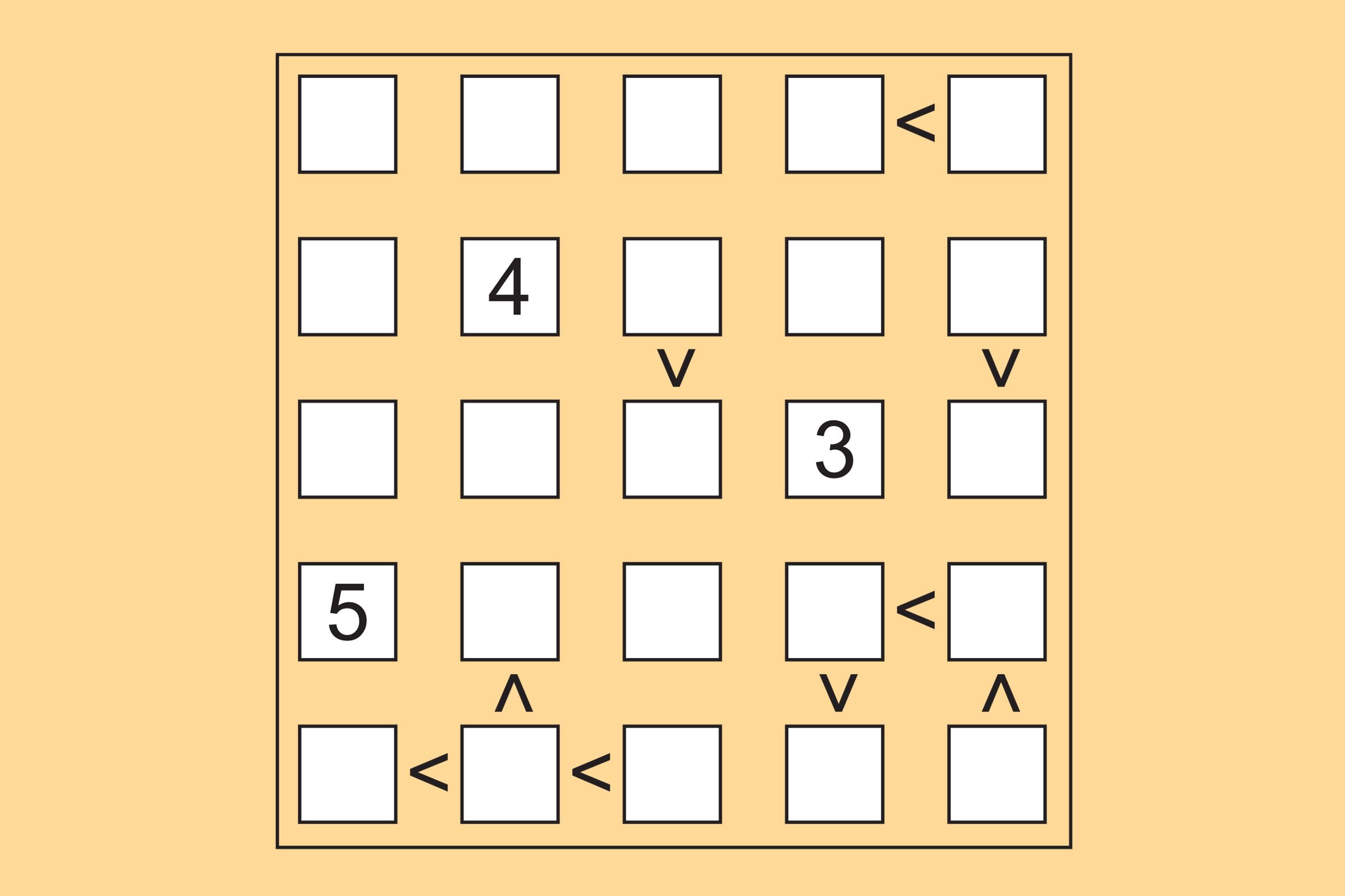 Brain teaser #22: Futoshiki