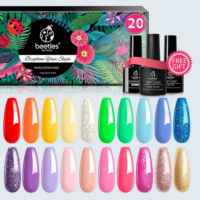 Beetles Pack of 23 Rainbow Summer Gel Nail Polish Kit