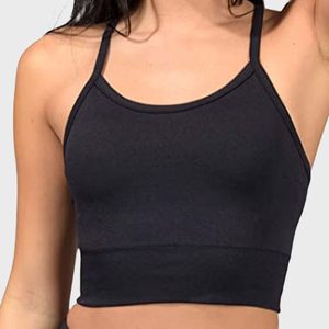 90 Degree By Reflex Womens Seamless Cami Longline Bra Round Neck Workout Racerback Tank Top