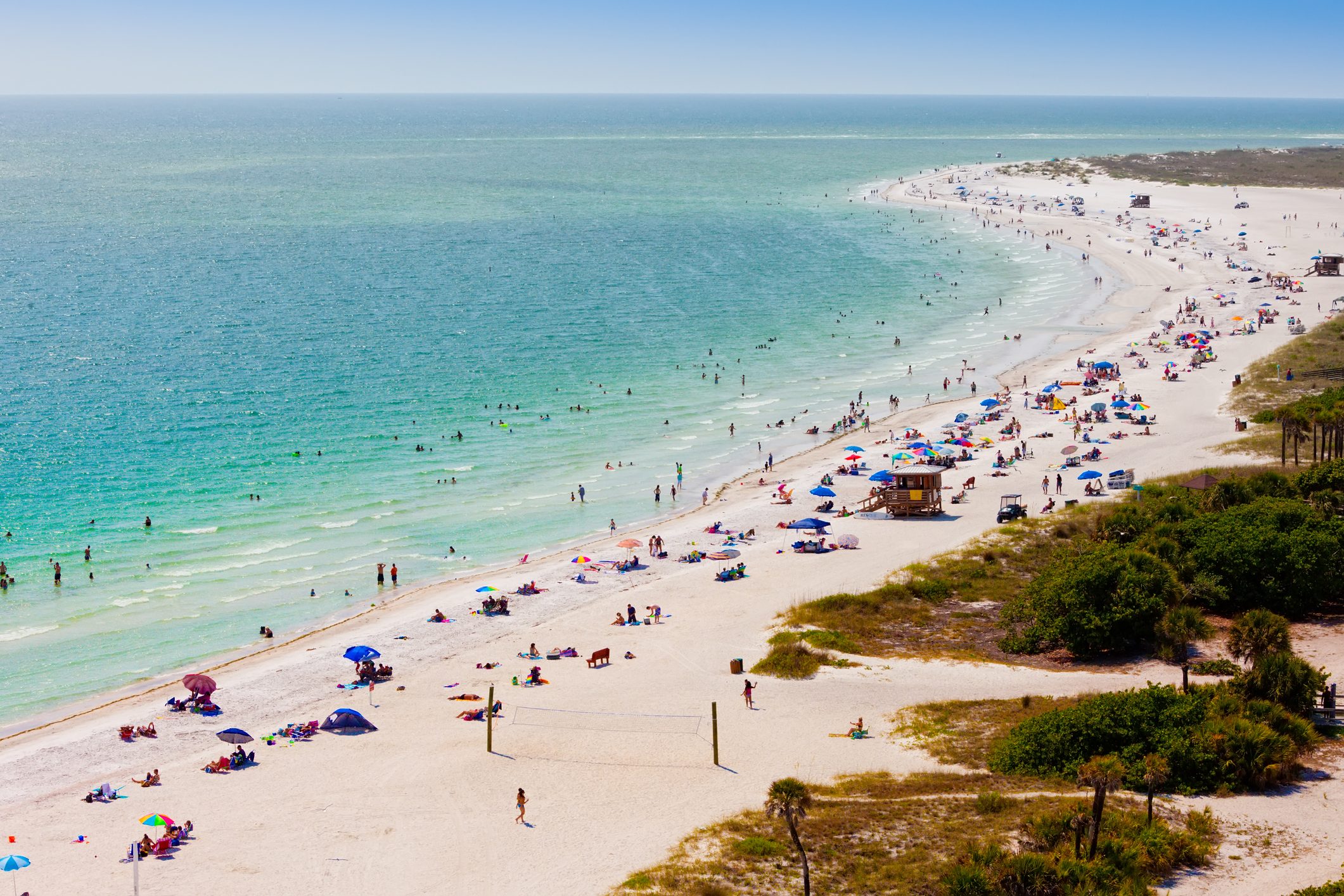 Summer Crowd on Lido Beach, Siesta Key, Sarasota, Florida