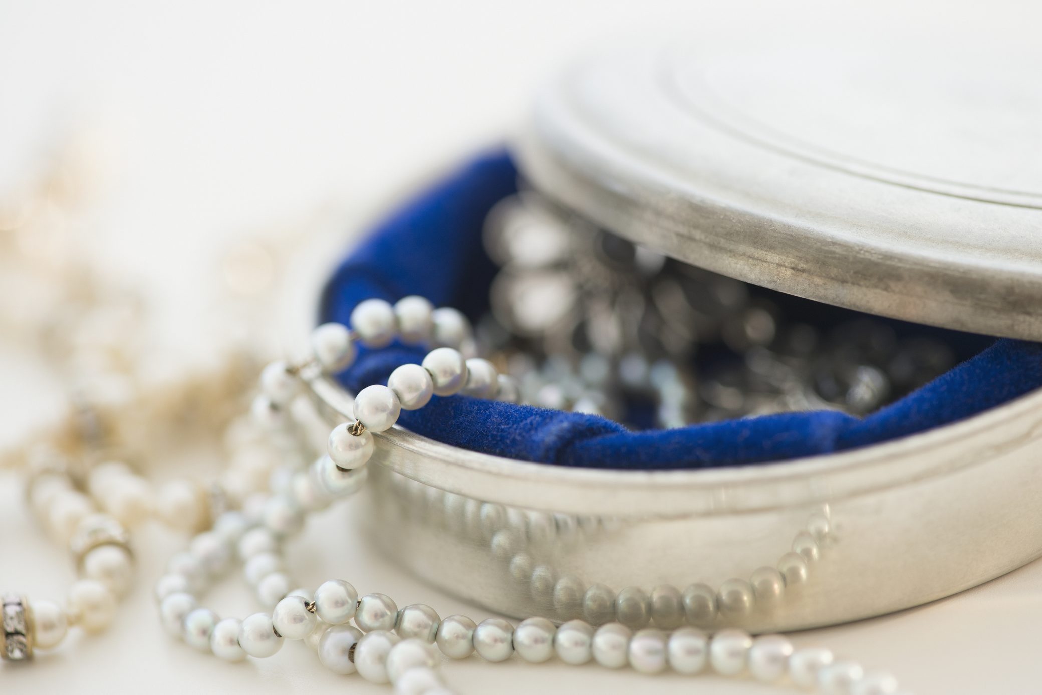 Studio shot of silver jewelry