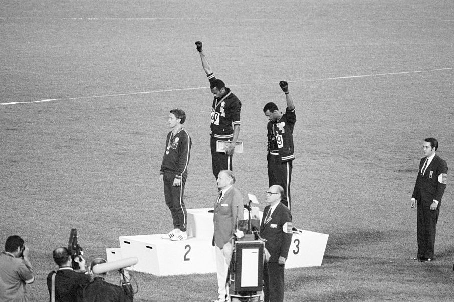 Olympic Medalists Giving Black Power Sign