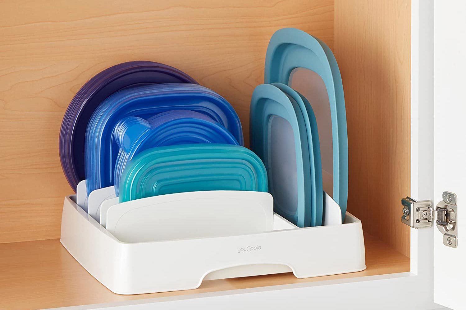 Plastic Food Storage Container Lid Organizer