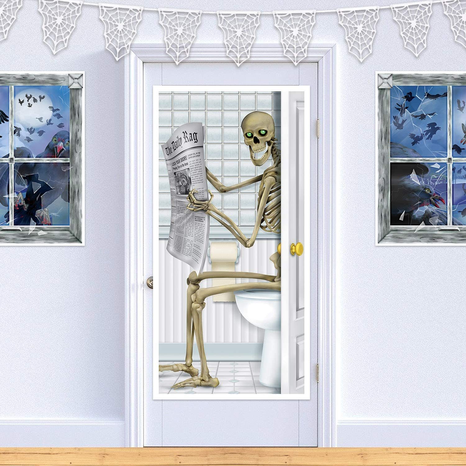 halloween skeleton decal for bathroom door