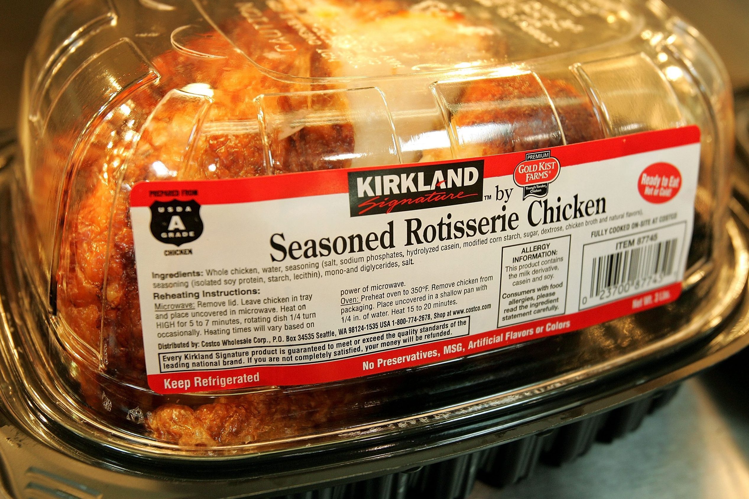 costco rotisserie chicken close up